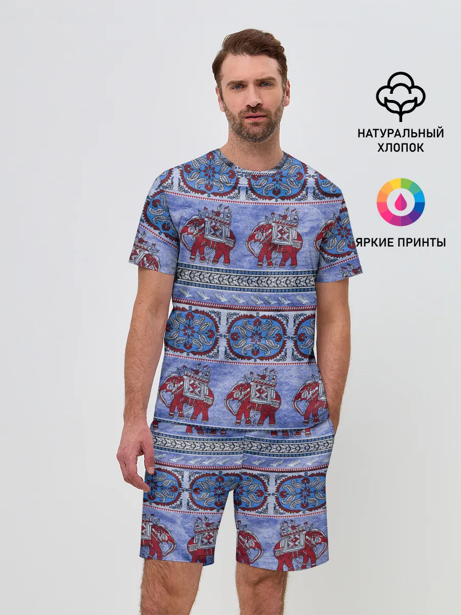 Мужской костюм с шортами / Индийский Орнамент