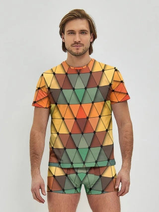 Мужские трусы с футболкой / Геометрия