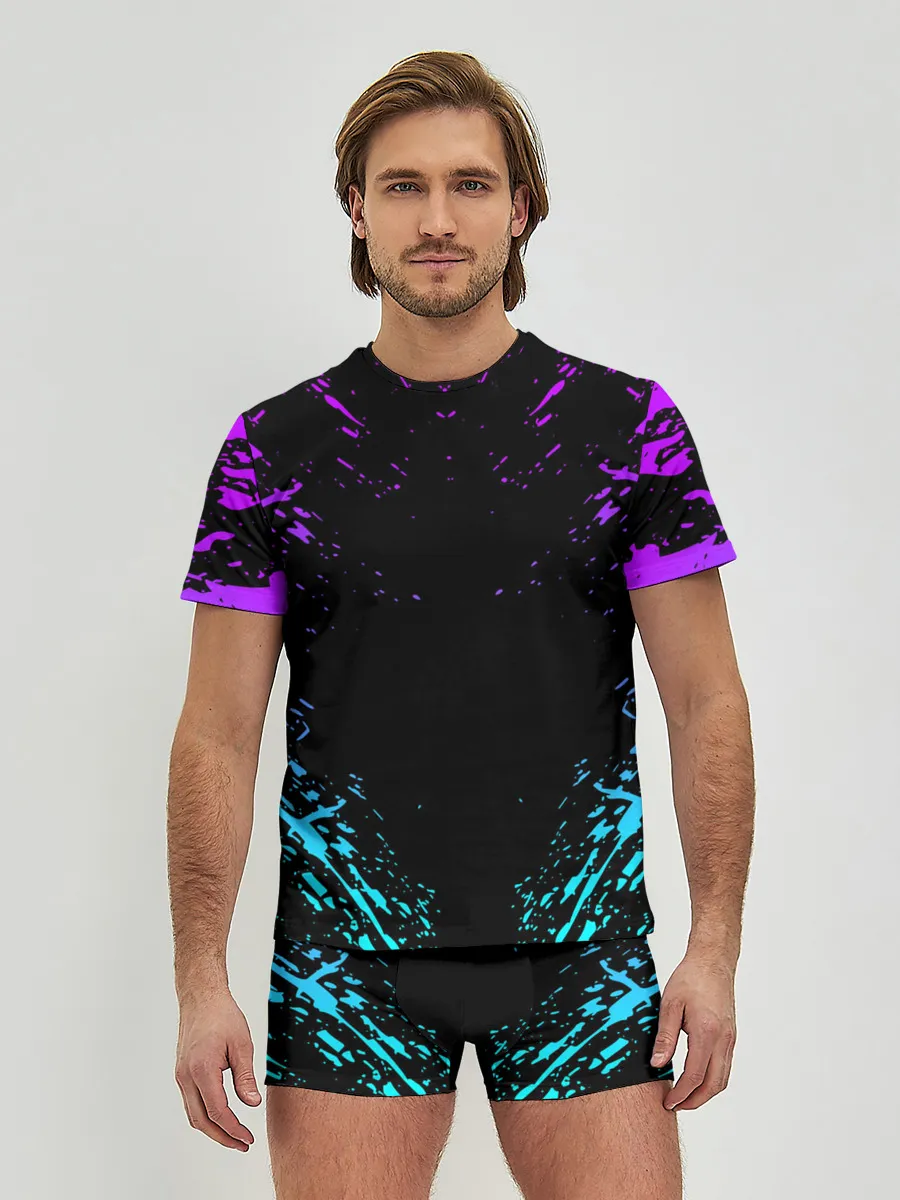 Мужские трусы с футболкой / НЕОНОВЫЕ БРЫЗГИ