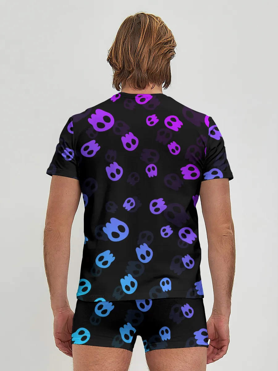 Мужские трусы с футболкой / НЕОНОВЫЕ ЧЕРЕПА