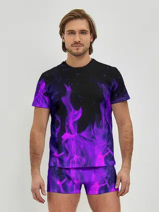 Мужские трусы с футболкой / ФИОЛЕТОВЫЙ ОГОНЬ | PURPLE FIRE