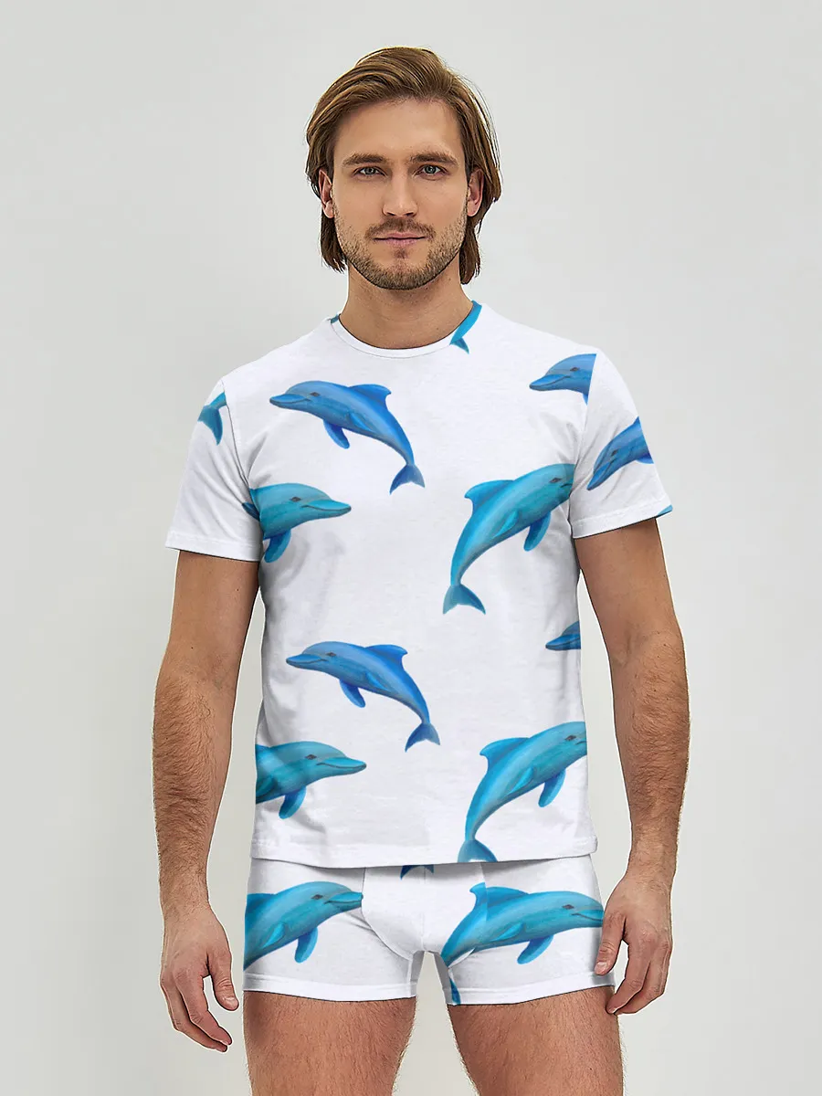 Мужские трусы с футболкой / Рай для дельфина
