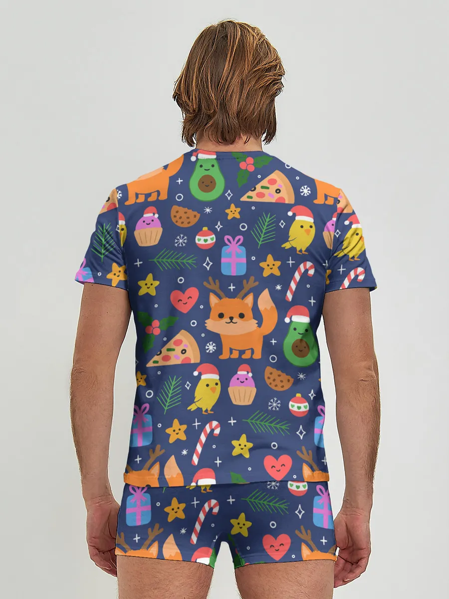 Мужские трусы с футболкой / Новогодний макет