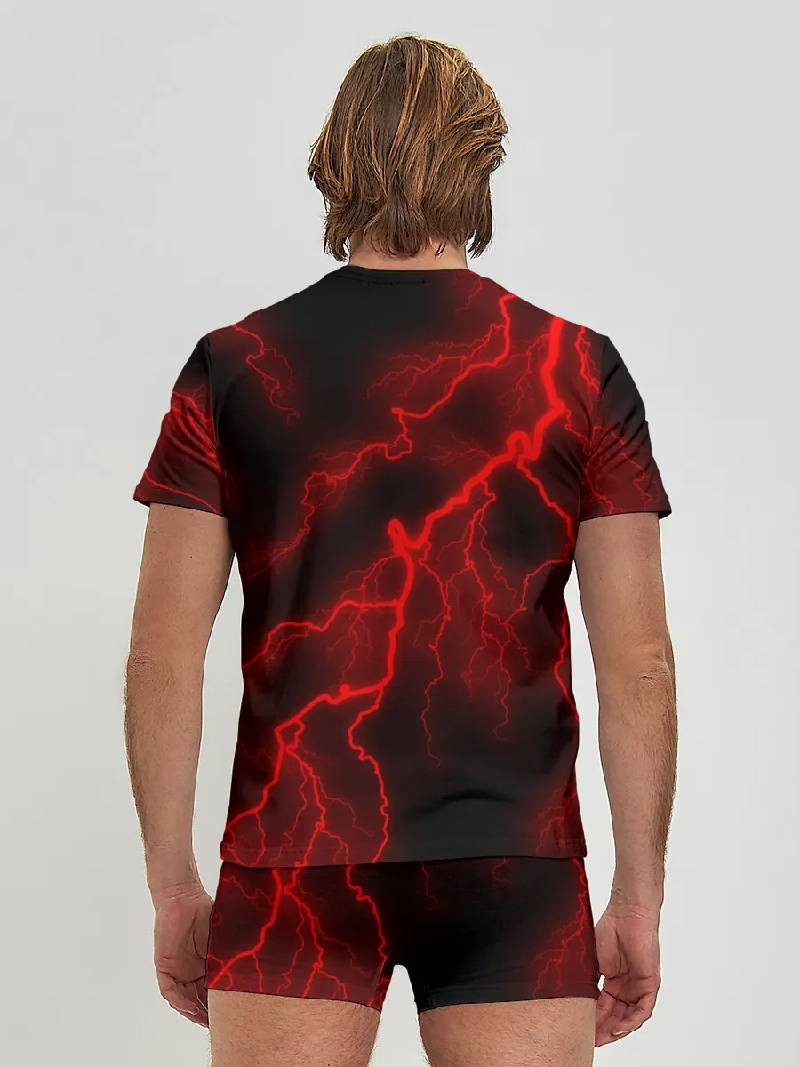 Мужские трусы с футболкой / МОЛНИЯ RED NEON