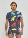 Мужские трусы с футболкой / Динозавры