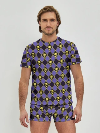 Мужские трусы с футболкой / KILLER QUEEN синий паттерн