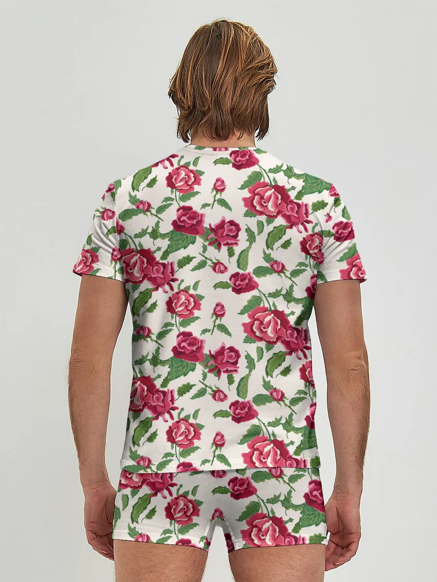 Мужские трусы с футболкой / Цветочный узор