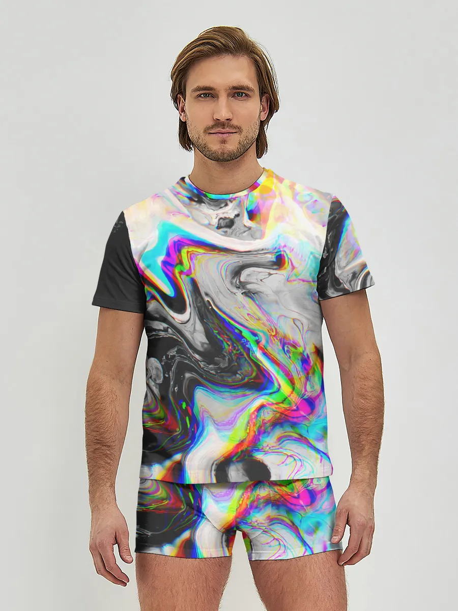 Мужские трусы с футболкой / DIGITAL ABSTRACT GLITCH | ГЛИТЧ