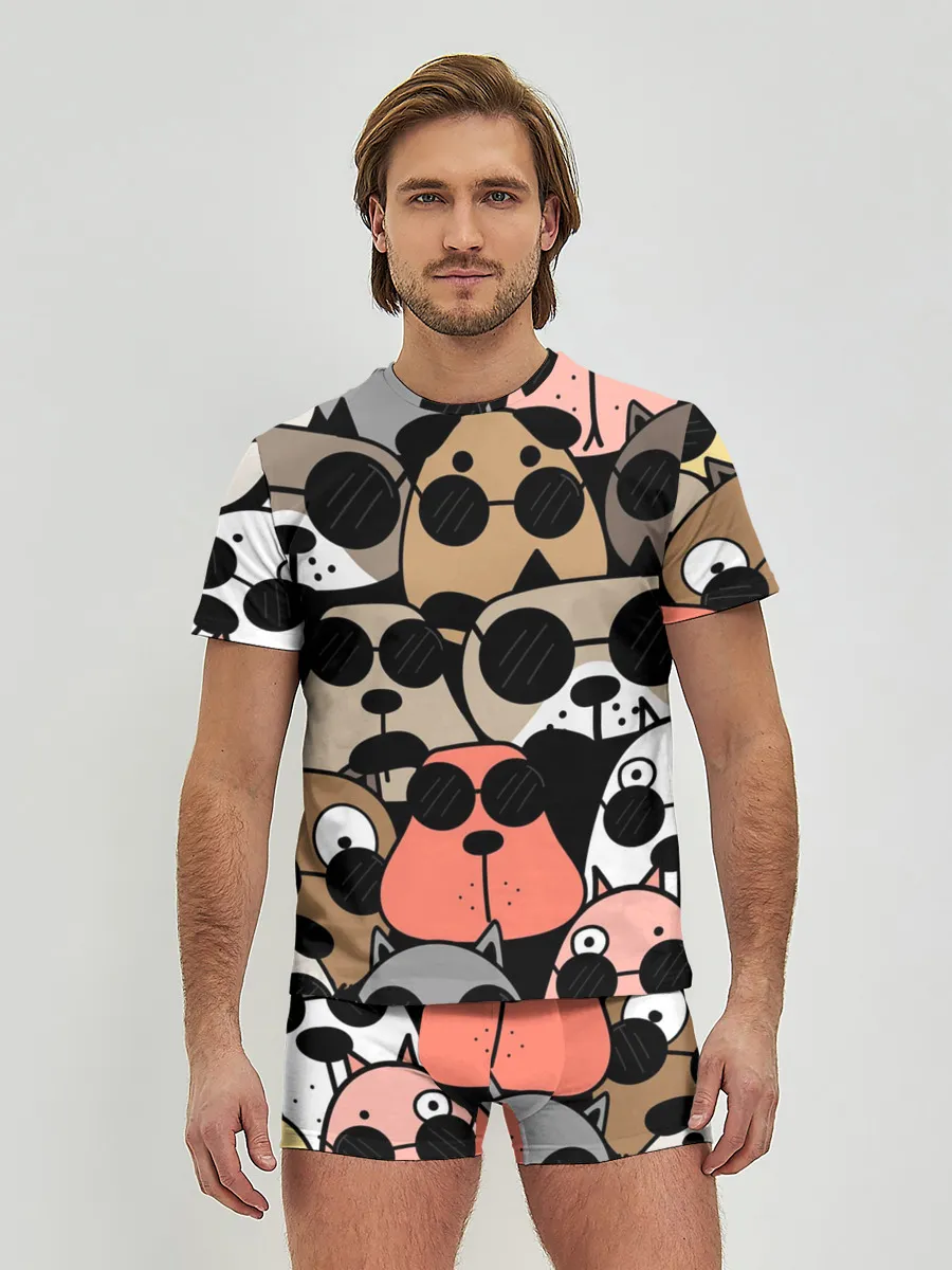 Мужские трусы с футболкой / Серьезные псы