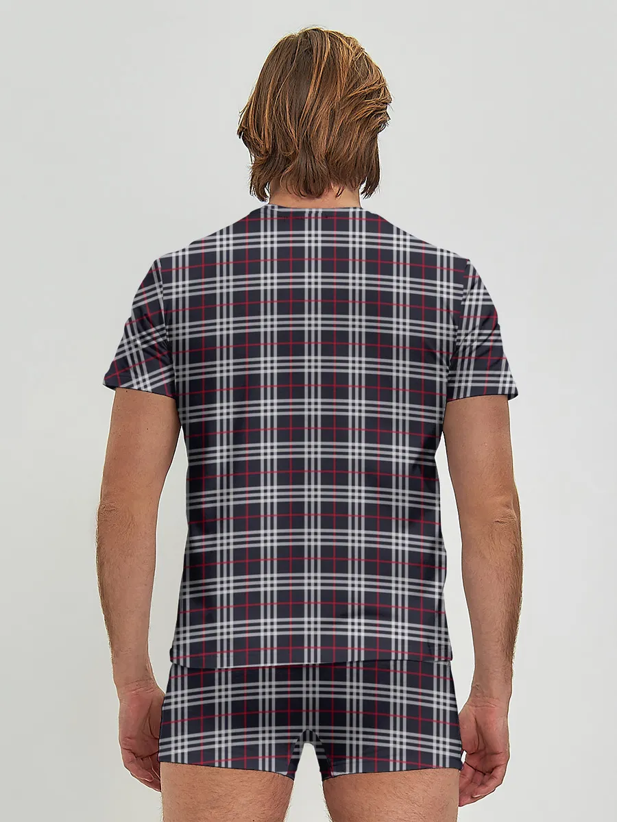 Мужские трусы с футболкой / Классические в клеточку