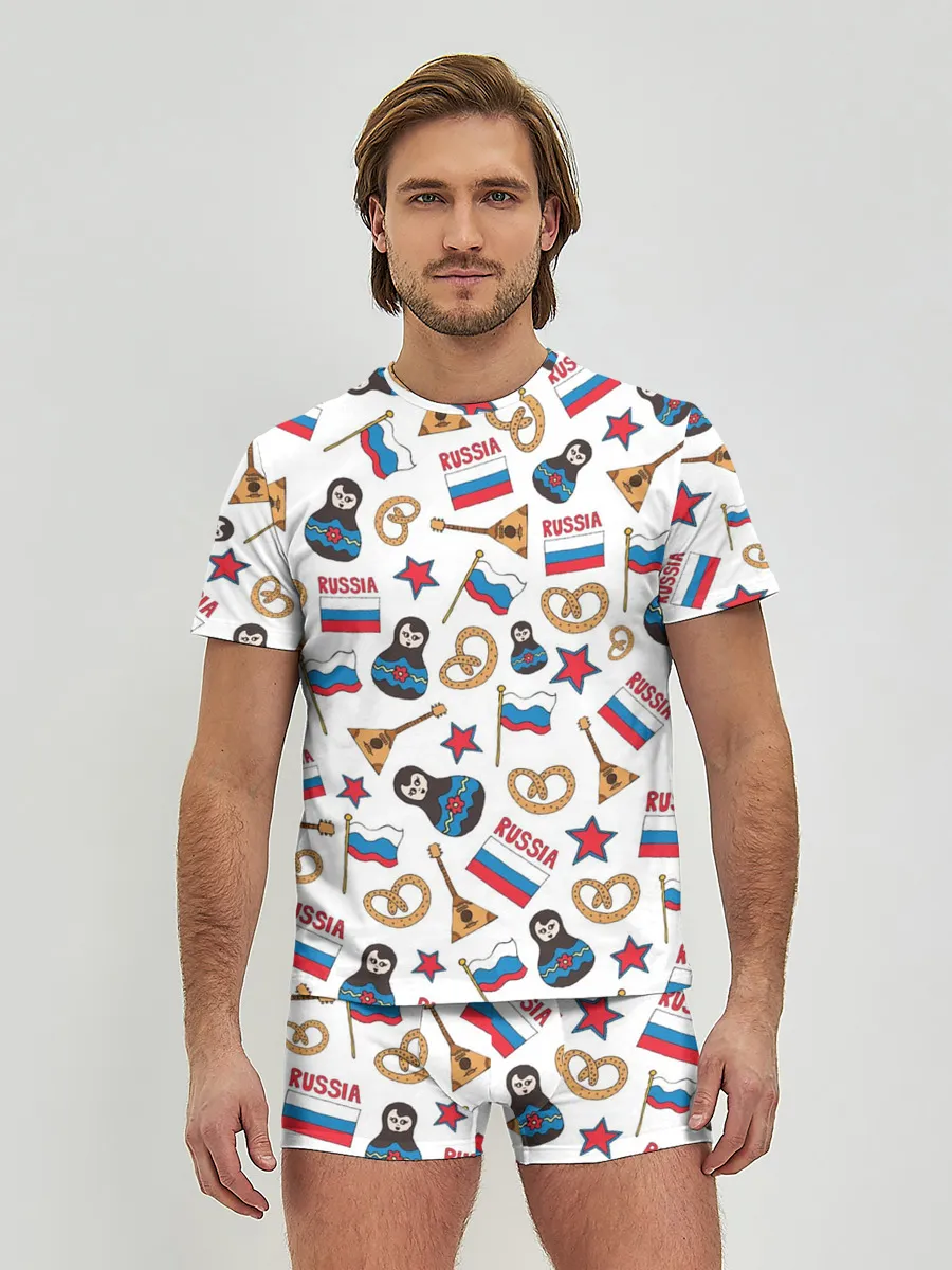 Мужские трусы с футболкой / РОССИЯ УЗОР