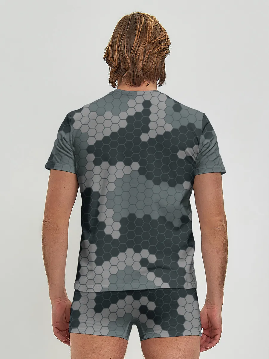 Мужские трусы с футболкой / КАМУФЛЯЖ СОТЫ