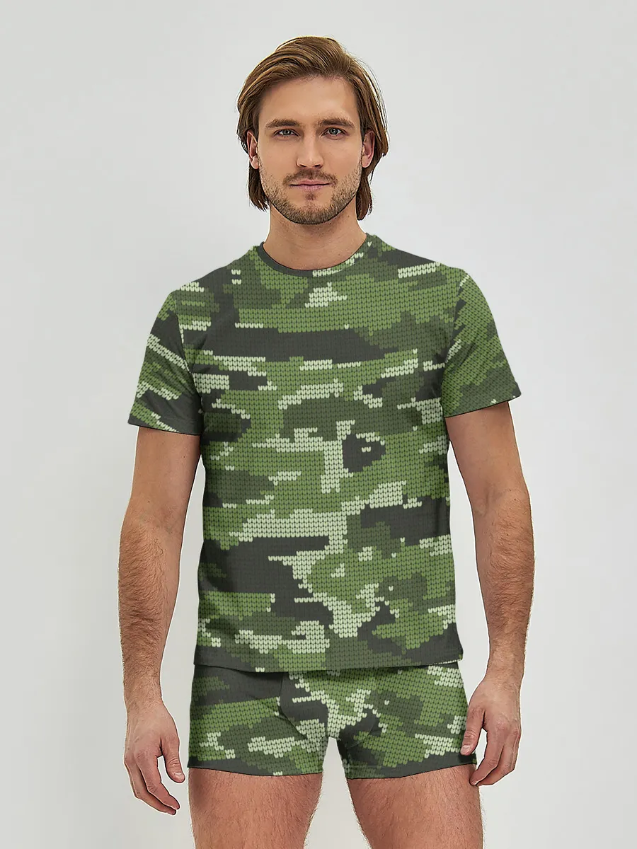 Мужские трусы с футболкой / ВЯЗАННЫЙ КАМУФЛЯЖ