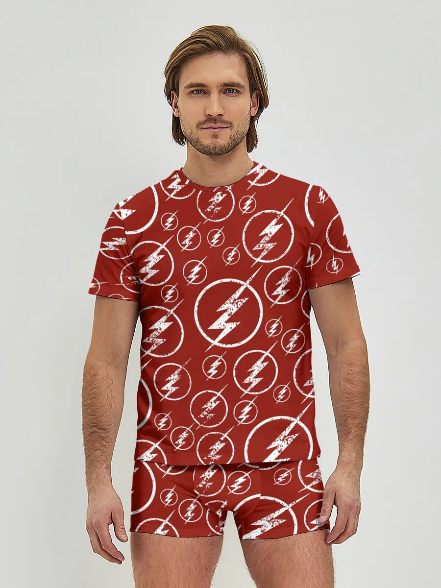 Мужские трусы с футболкой / The Flash Logo Pattern