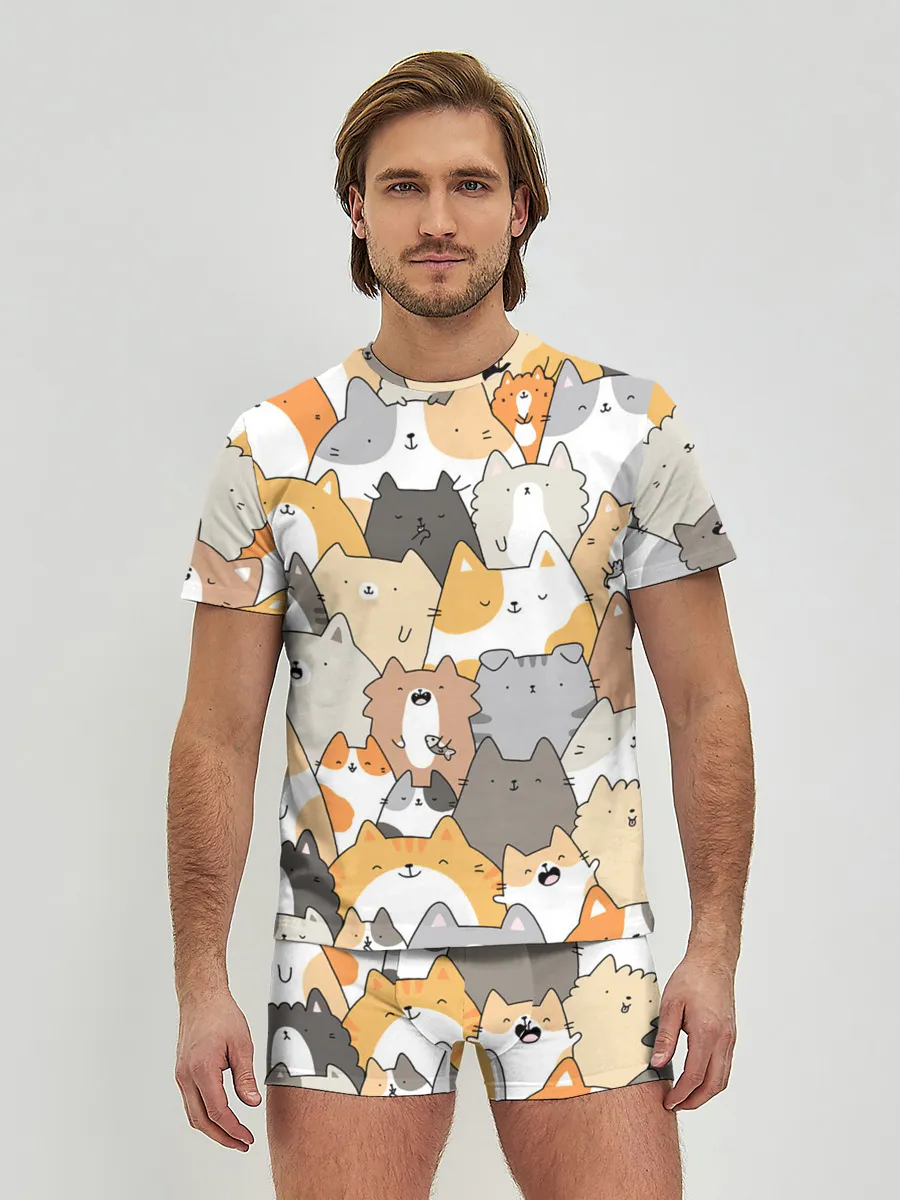 Мужские трусы с футболкой / Кошачья стая