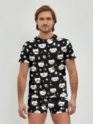 Мужские трусы с футболкой / Котики