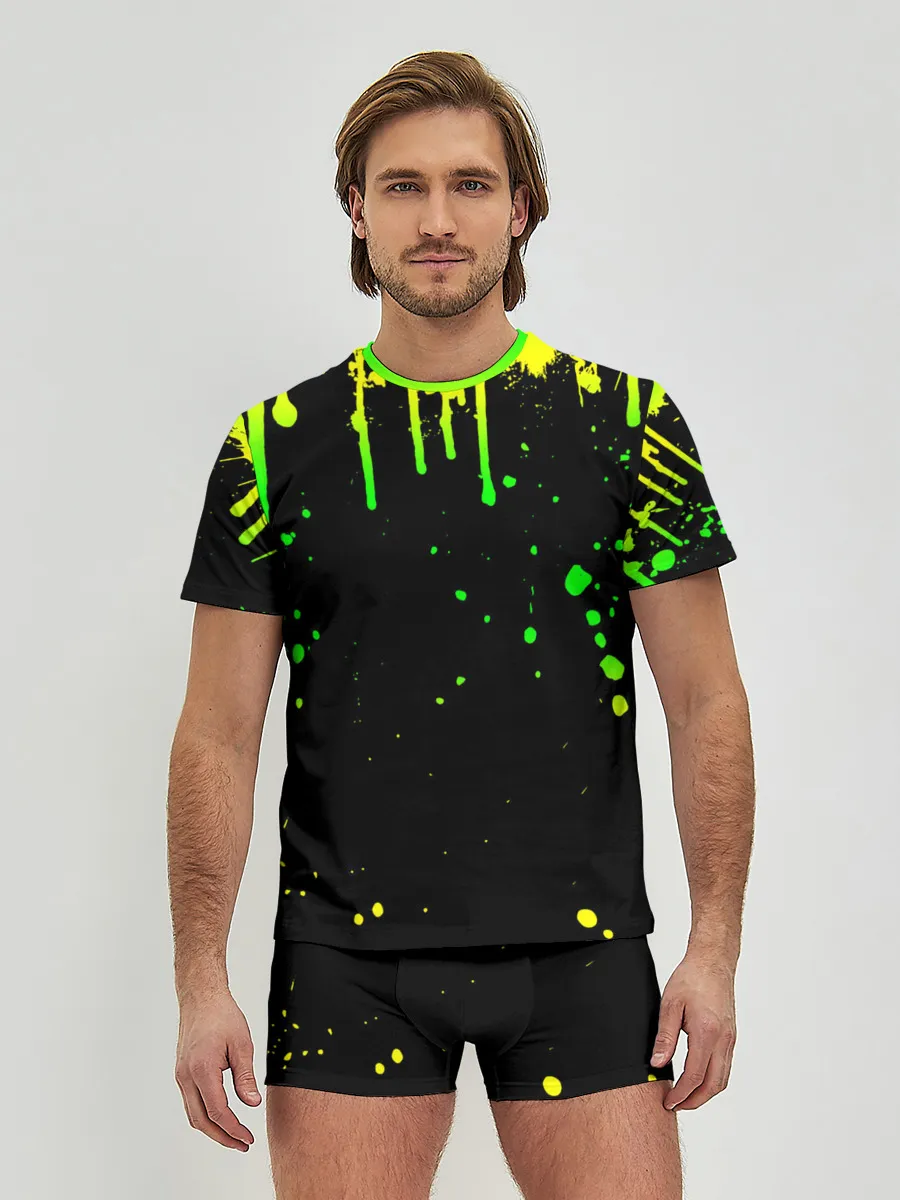 Мужские трусы с футболкой / НЕОНОВЫЕ ПОДТЕКИ