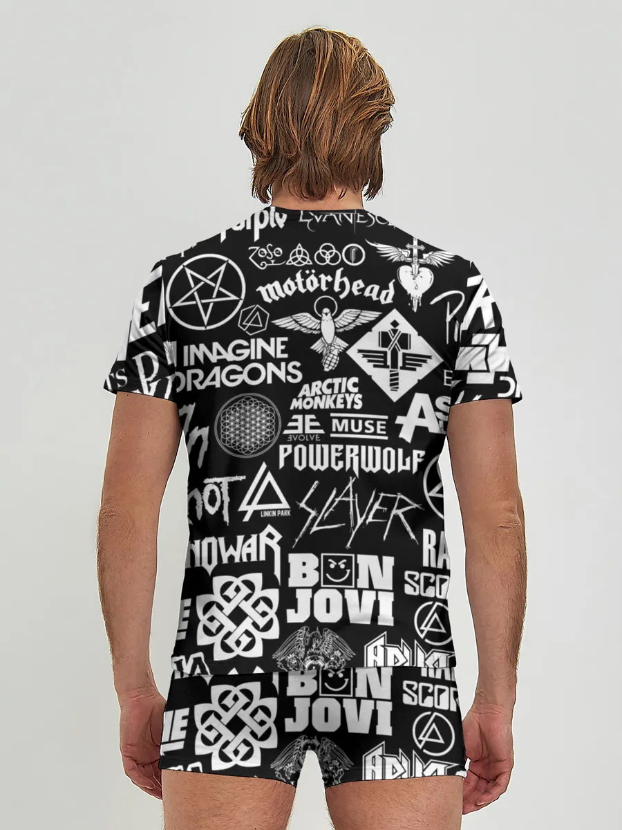 Мужские трусы с футболкой / ЛОГОТИПЫ РОК ГРУПП