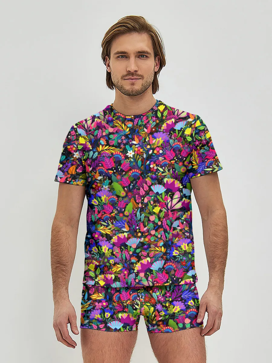 Мужские трусы с футболкой / Мистические цветы