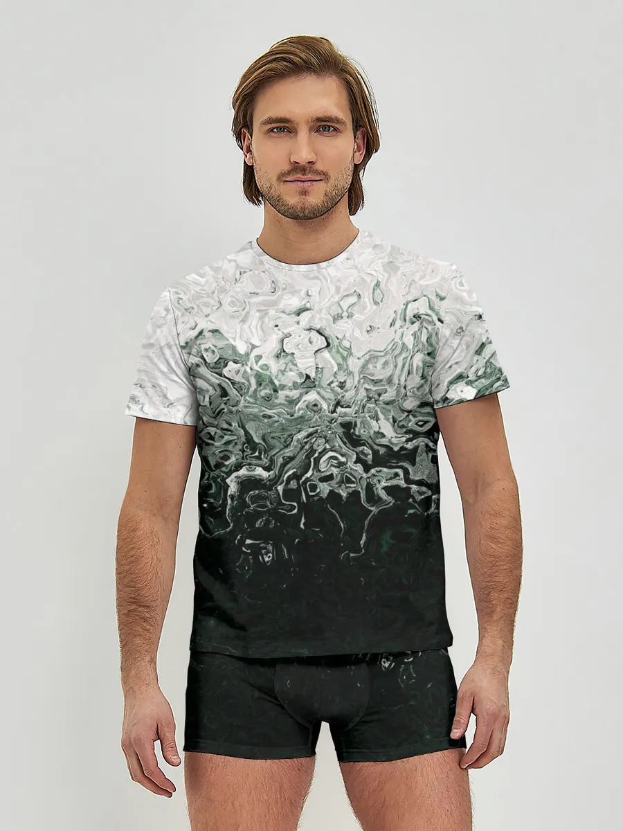 Мужские трусы с футболкой / Разводы жидкость абстракция