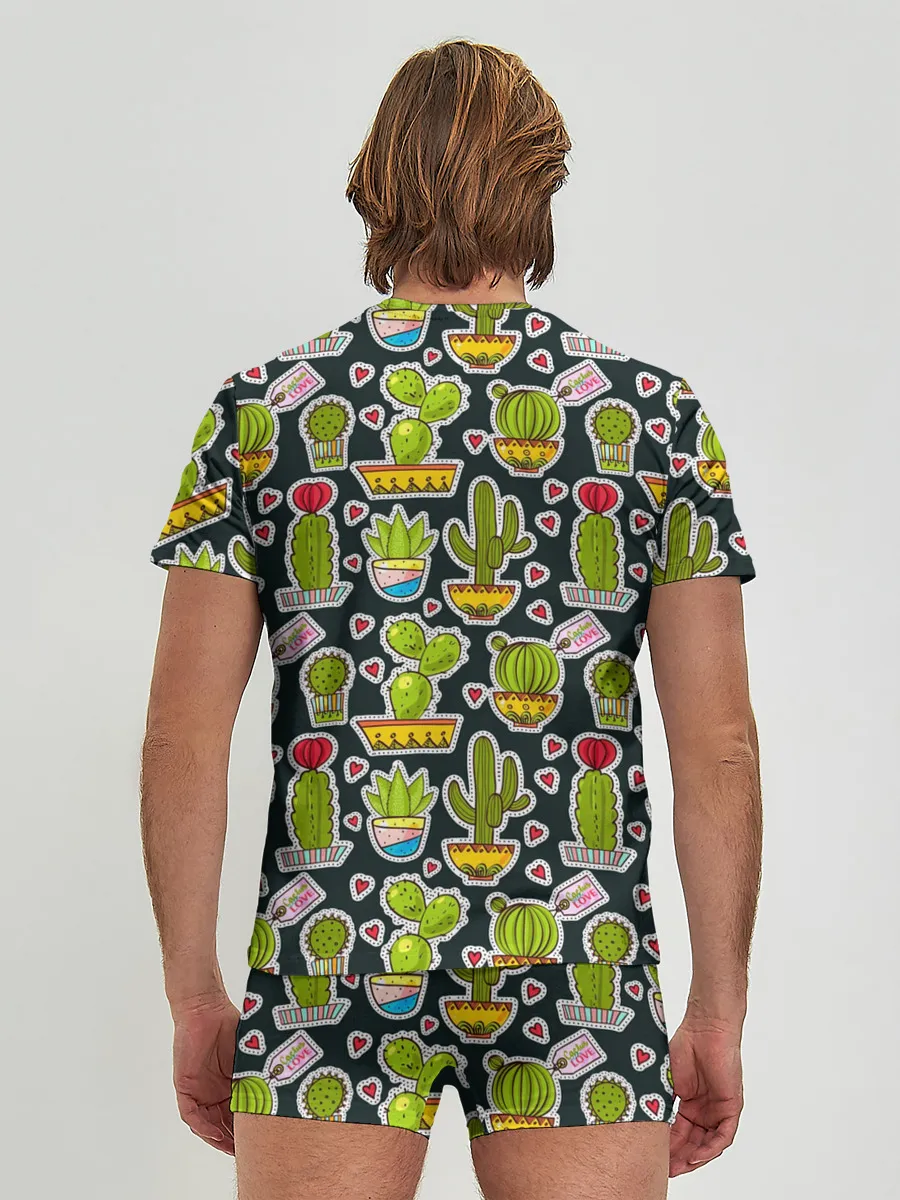 Мужские трусы с футболкой / Кактусы