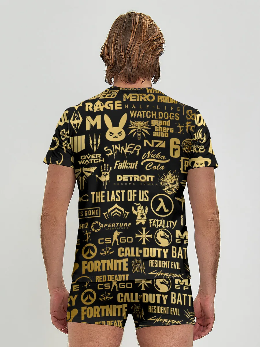 Мужские трусы с футболкой / ЛОГОТИПЫ ИГР ЗОЛОТО | GOLDEN