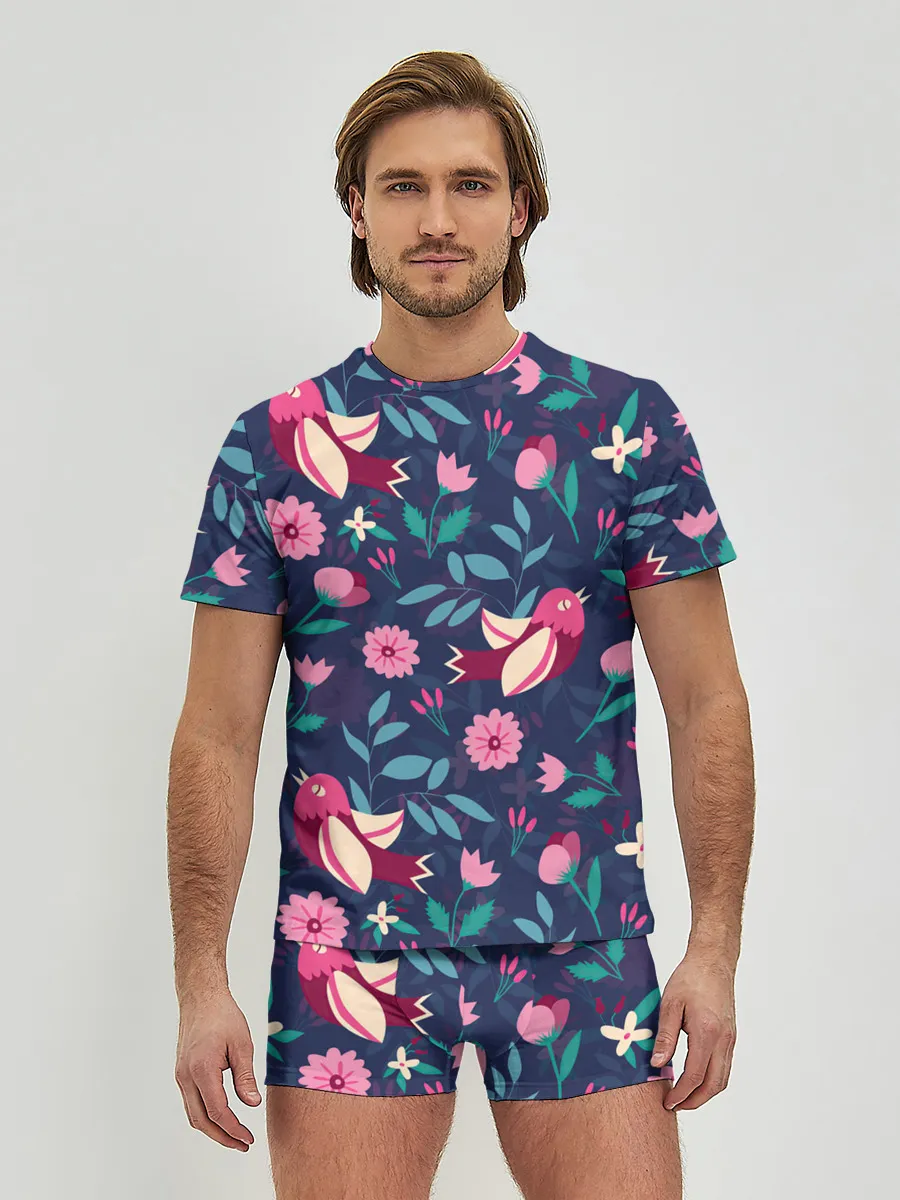 Мужские трусы с футболкой / Арт джунгли