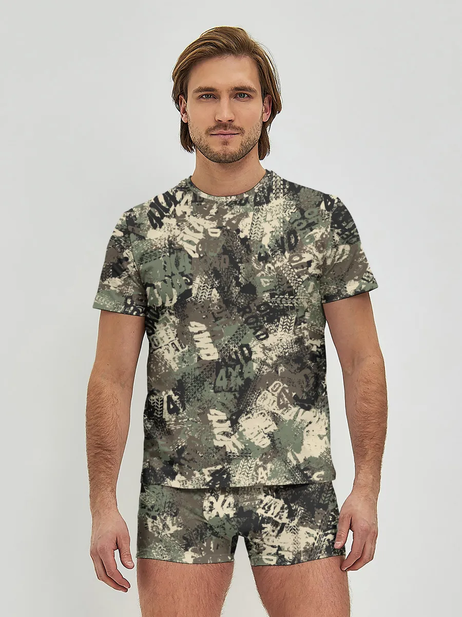 Мужские трусы с футболкой / Off Road камуфляж