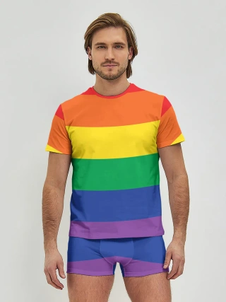 Мужские трусы с футболкой / Радуга