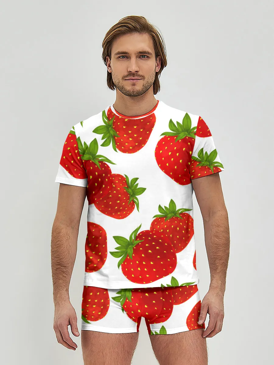 Мужские трусы с футболкой / Клубника