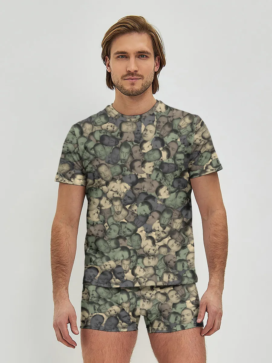 Мужские трусы с футболкой / Камуфляж Зеленый Слоник
