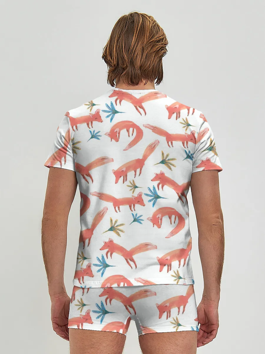 Мужские трусы с футболкой / Fox Pattern