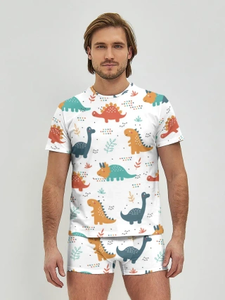 Мужские трусы с футболкой / Милые динозавры