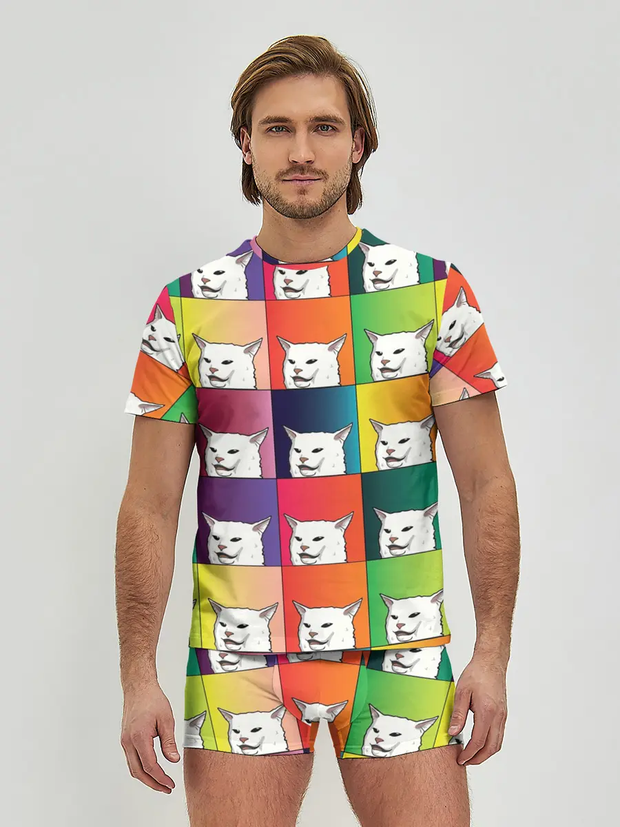 Мужские трусы с футболкой / Woman Yelling at Cat