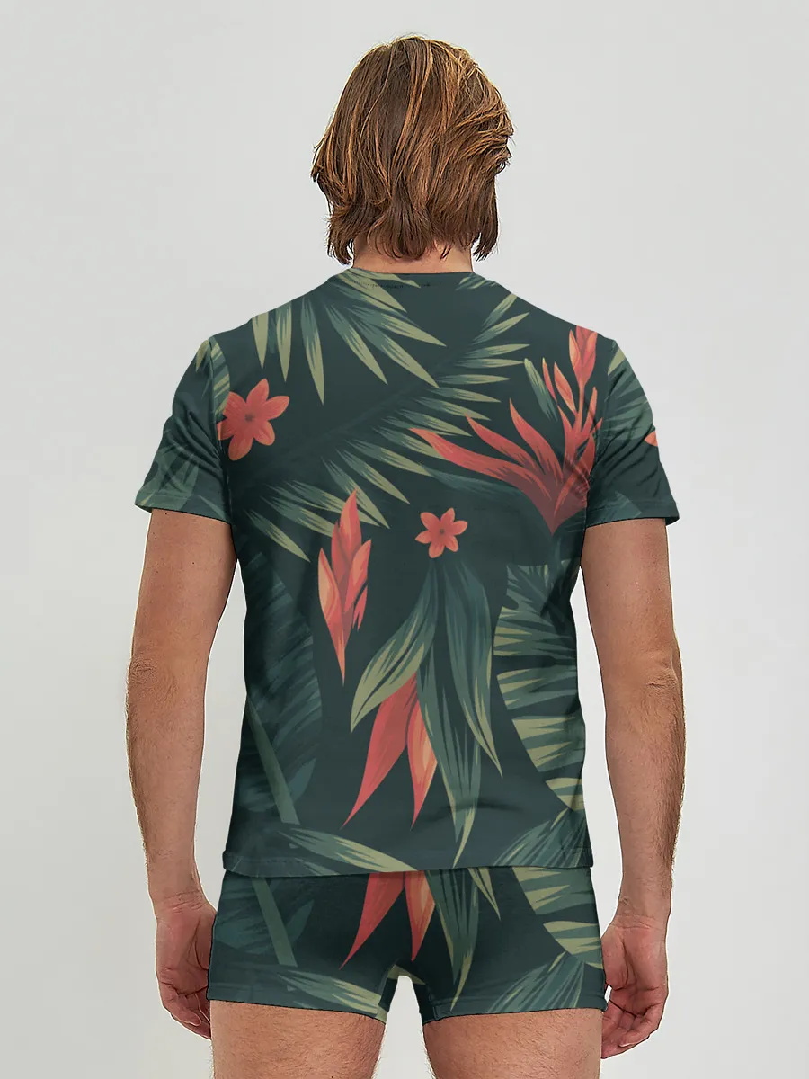 Мужские трусы с футболкой / Тропический комуфляж