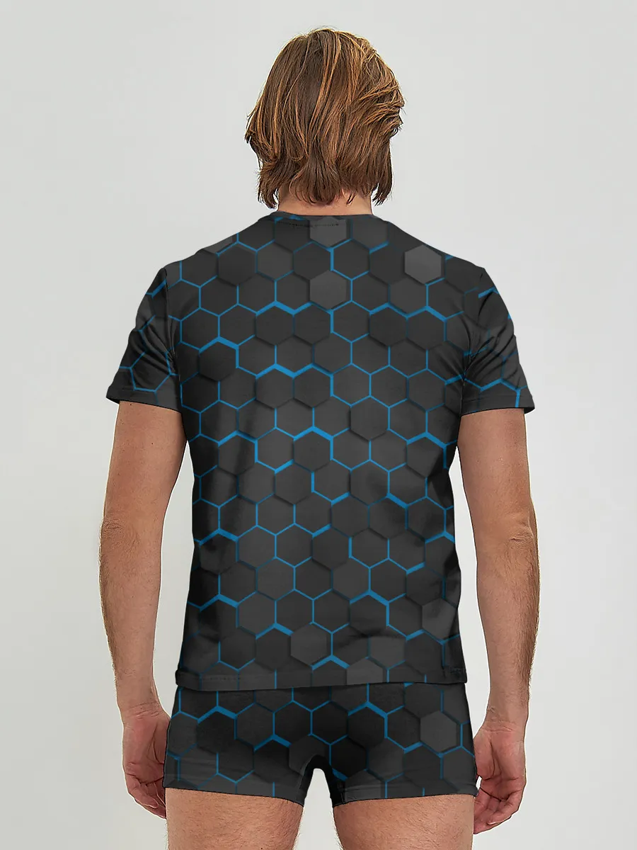 Мужские трусы с футболкой / OCTAGON голубой