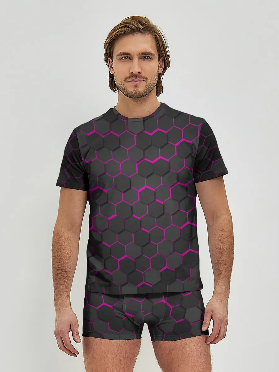 Мужские трусы с футболкой / OCTAGON розовый