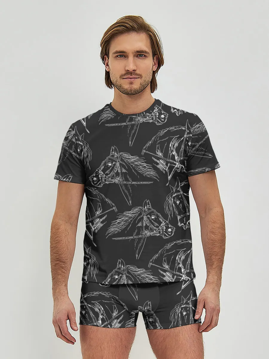 Мужские трусы с футболкой / кони