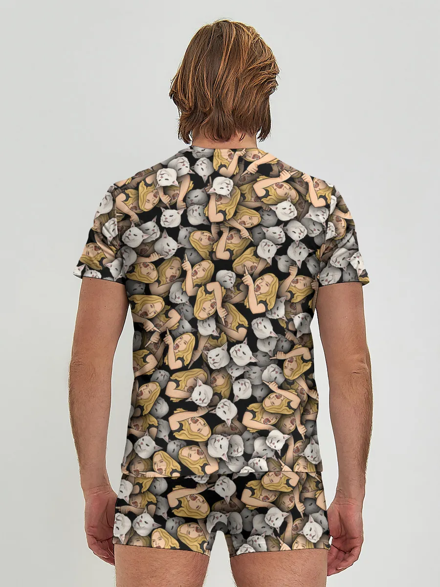 Мужские трусы с футболкой / Woman Yelling at a Cat