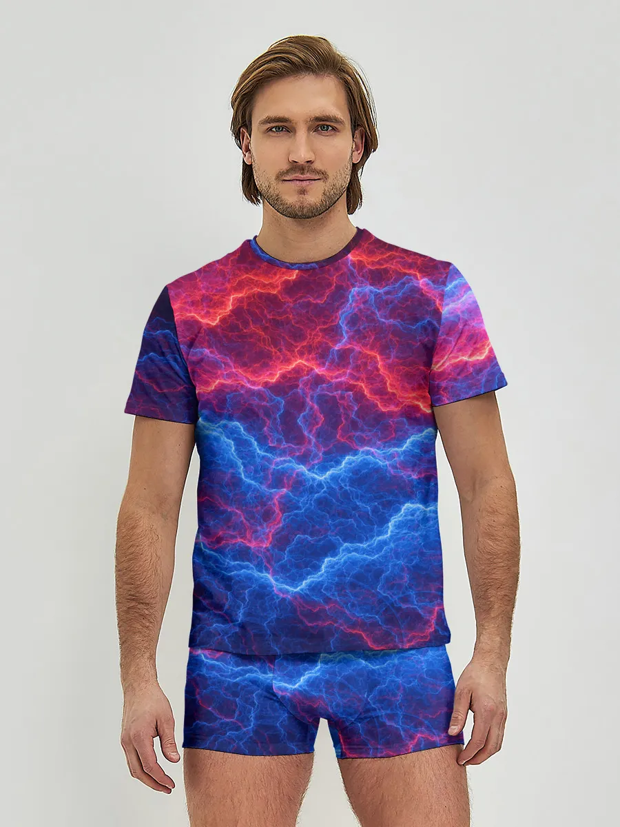 Мужские трусы с футболкой / Молнии: Огонь и лед