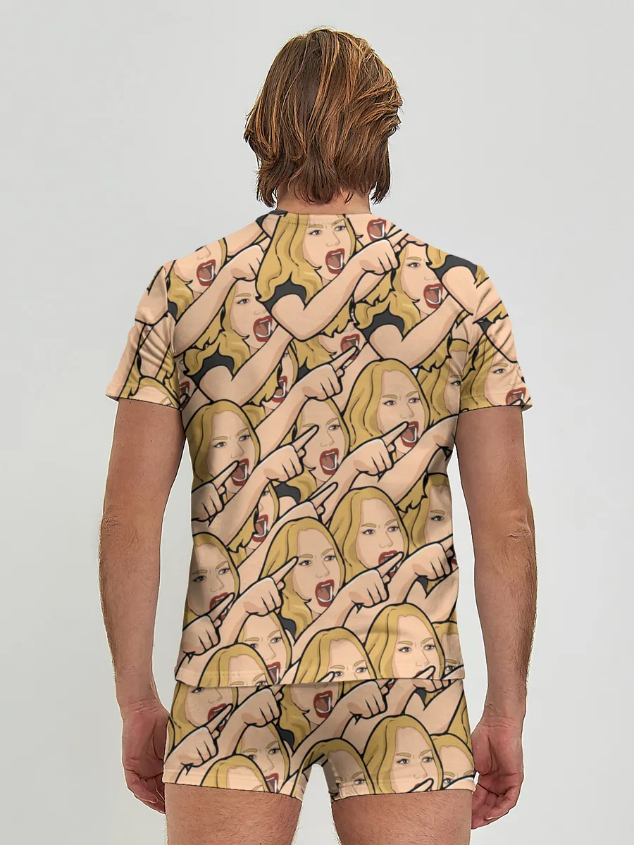 Мужские трусы с футболкой / Many women yelling at Cat meme