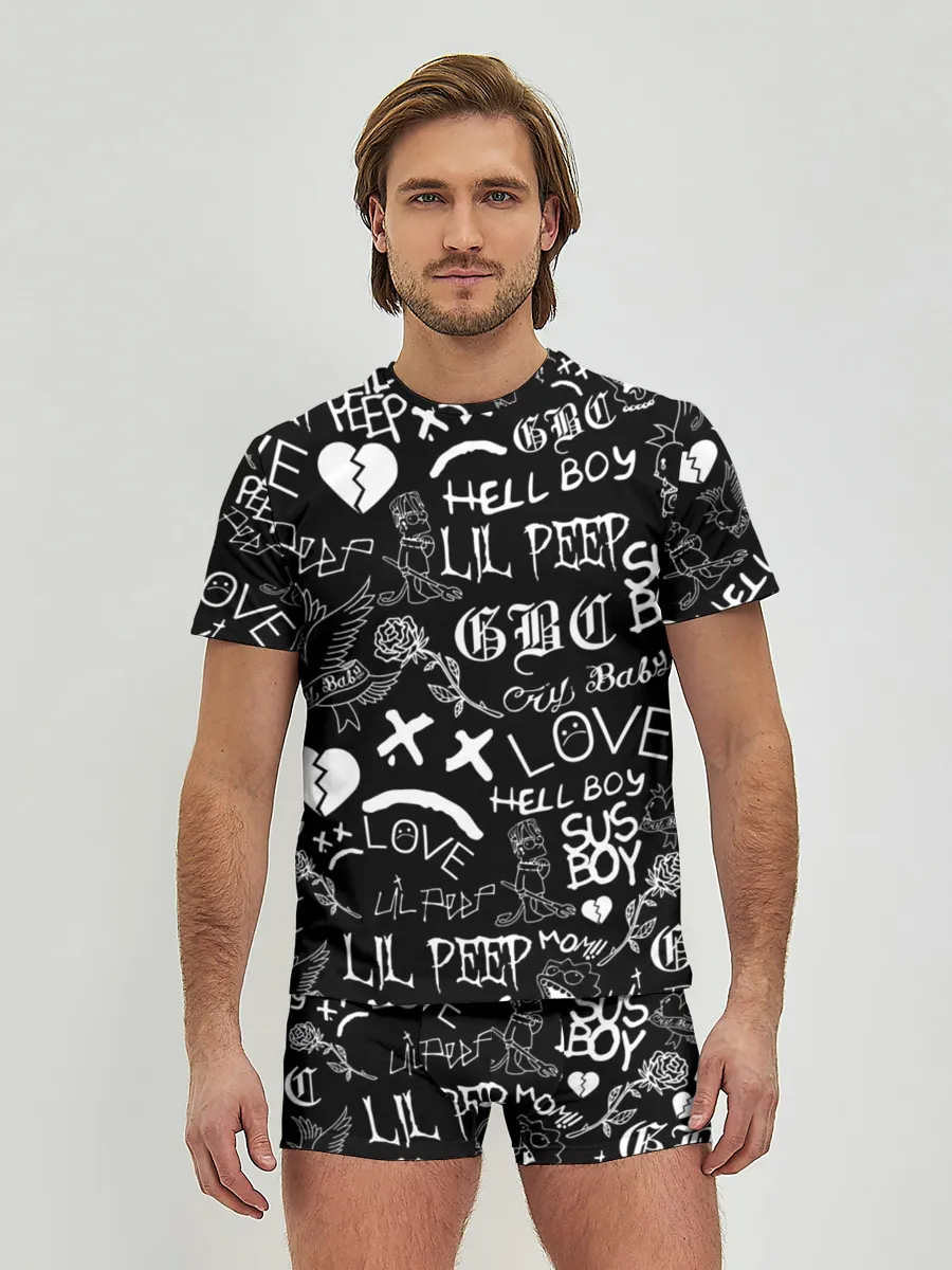 Мужские трусы с футболкой / LIL PEEP LOGOBOMBING | ЛИЛ ПИП