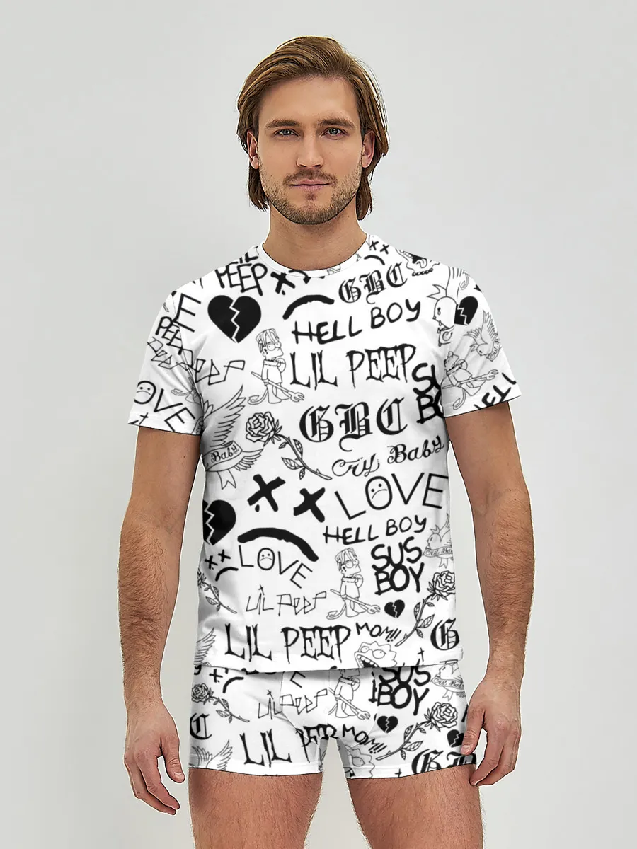 Мужские трусы с футболкой / LIL PEEP | ЛИЛ ПИП LOGOBOMBING