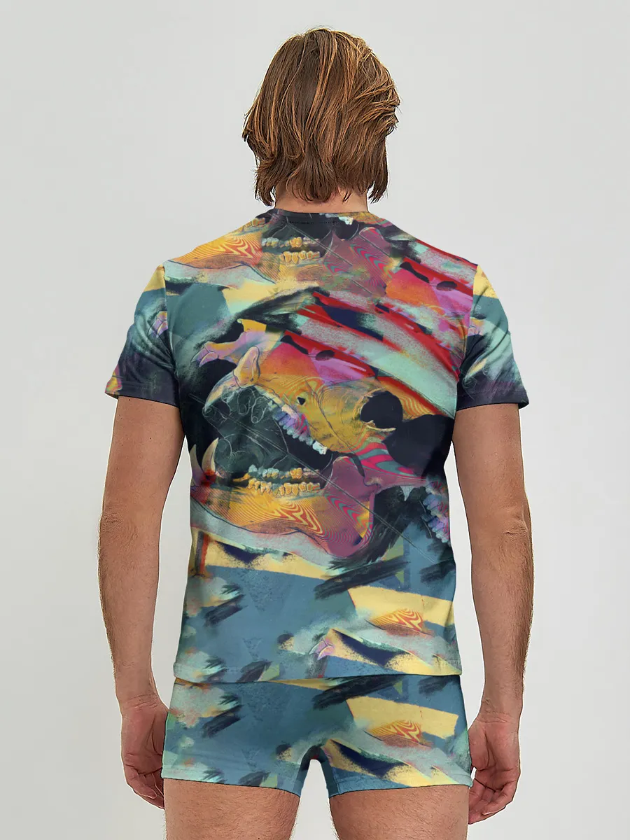 Мужские трусы с футболкой / Абстрактный рисунок