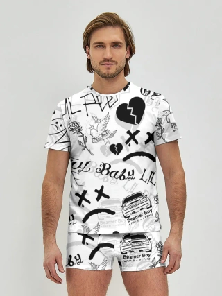 Мужские трусы с футболкой / LIL PEEP