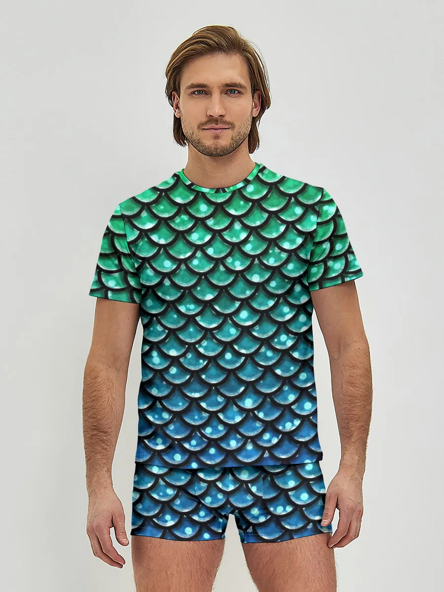 Мужские трусы с футболкой / Змеиная кожа