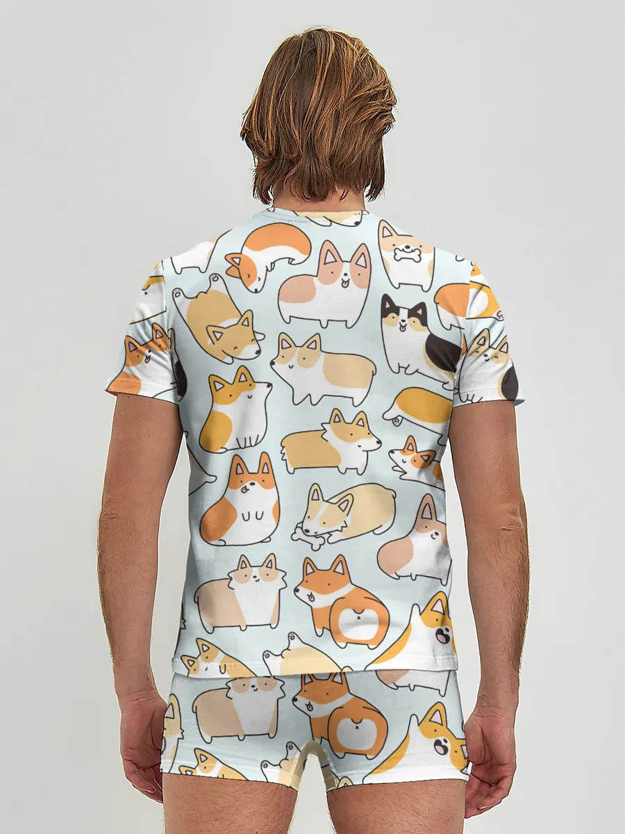 Мужские трусы с футболкой / Стая корги