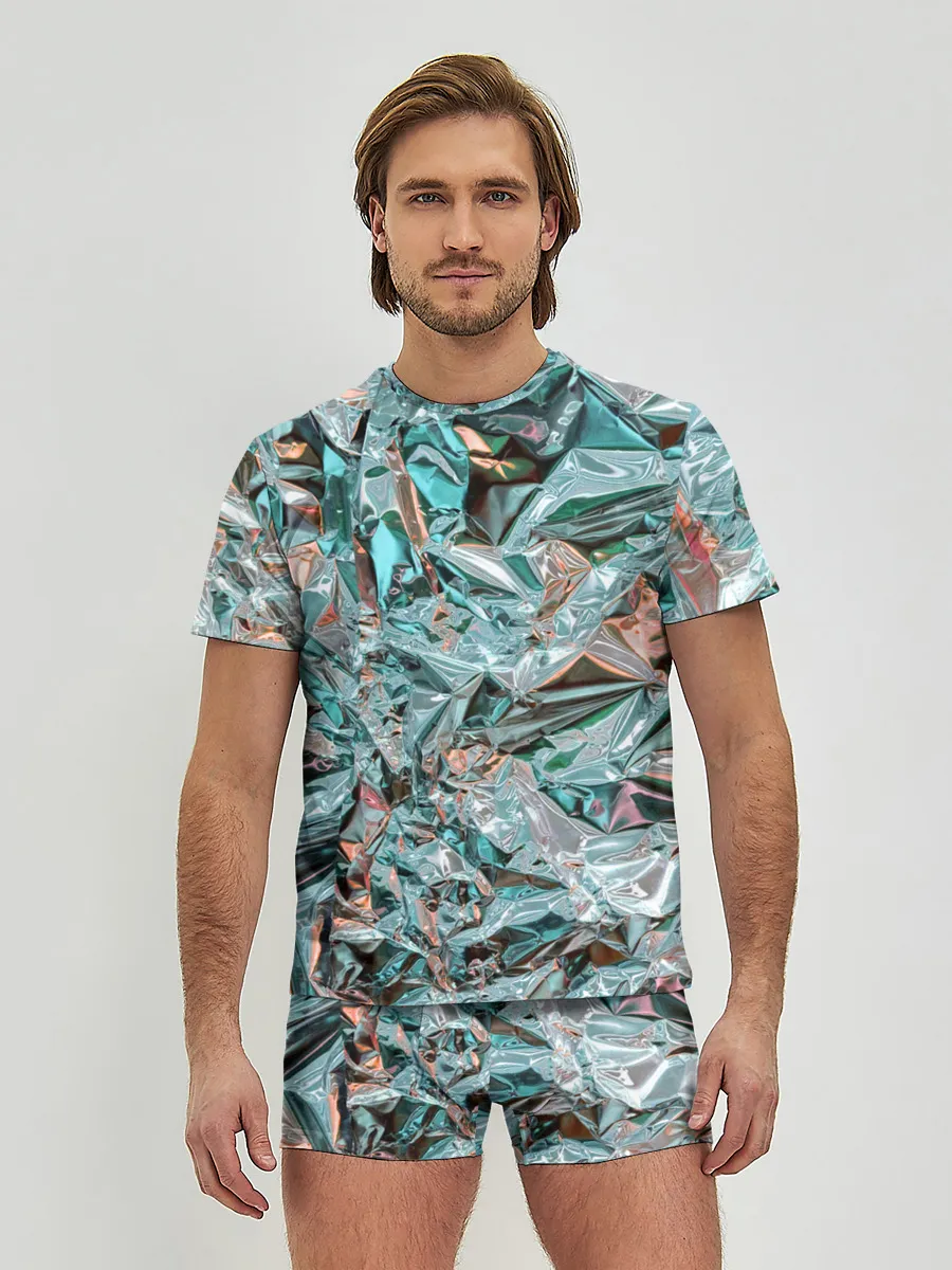 Мужские трусы с футболкой / Голографическая фольга