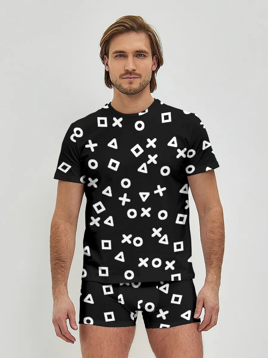 Мужские трусы с футболкой / Геометрические фигуры