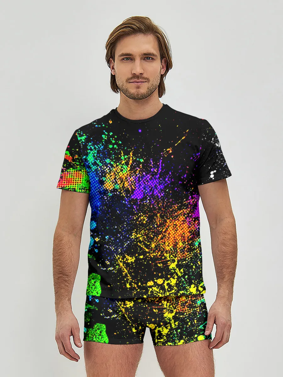 Мужские трусы с футболкой / БРЫЗКИ КРАСОК